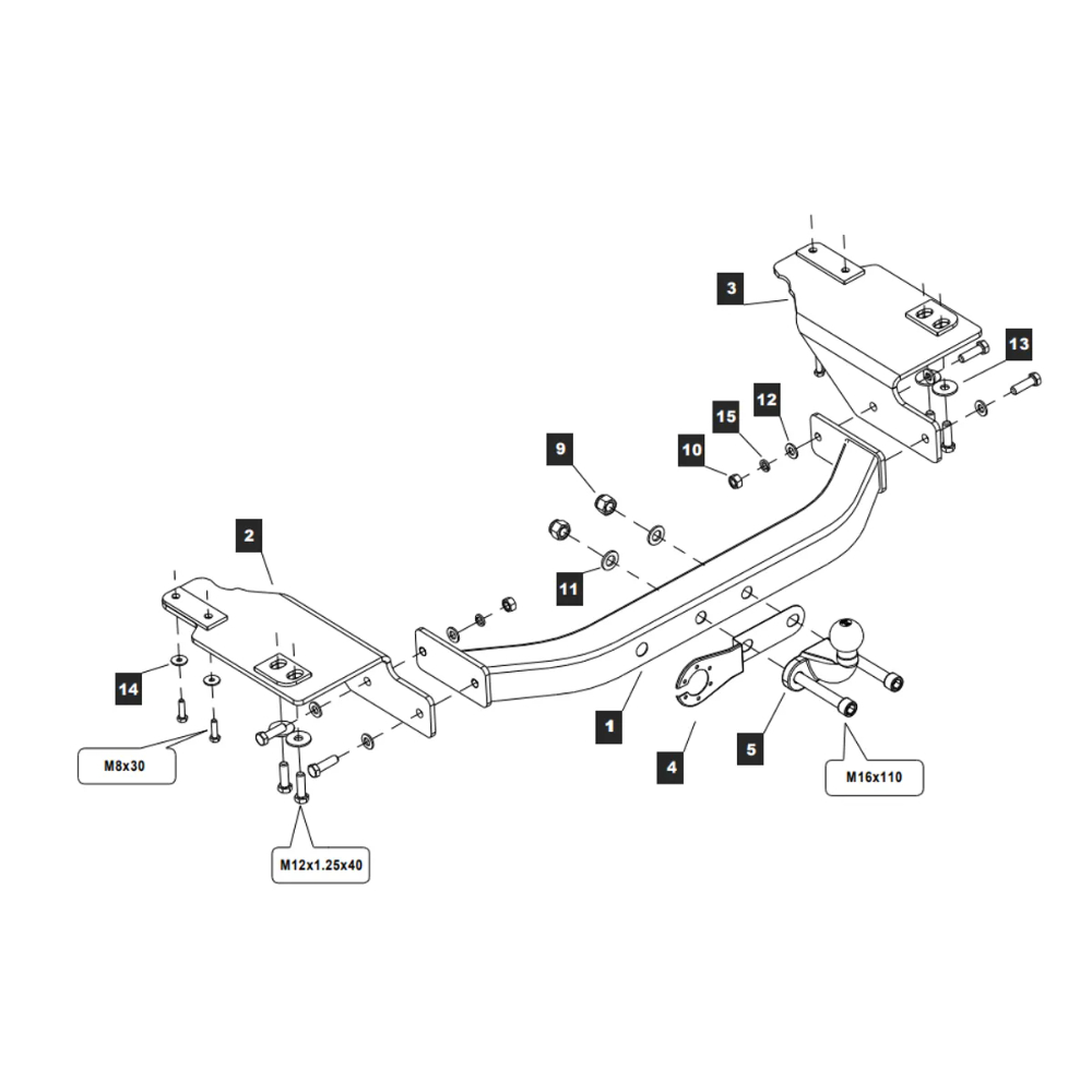 Фаркоп Toyota Land Cruiser Prado (J120) 2002-2007 5 дв. BALTEX Арт. 249486
