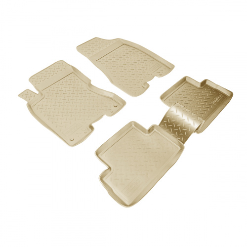 Коврики в салон Nissan X-Trail (T31) 2007-2011, полиуретан 3D Norplast, Бежевый, Арт. NPLPO6181B