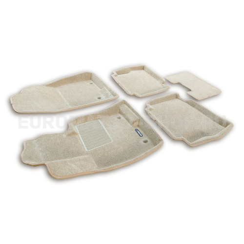 Коврики в салон Mazda CX-9 (TC) 2015-2021, 3D ткань Euromat Business, Бежевый, Арт. EMC3D003401T