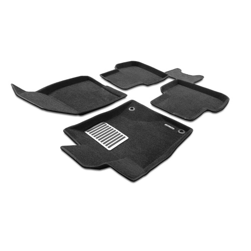 Коврики в салон Honda Civic 2021-2023, 3D ткань Euromat LUX, Черный, Арт. EM3D002608