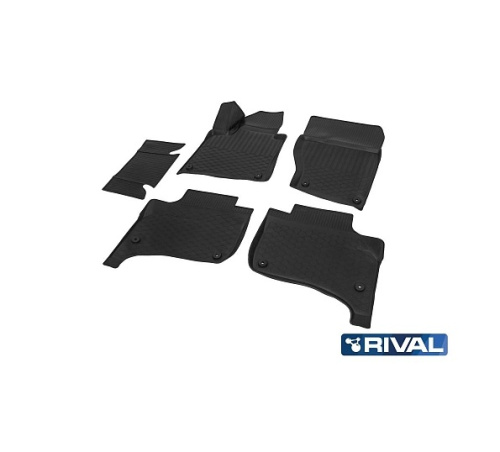 Коврики в салон Volkswagen Touareg  2014-2018 FL, полиуретан 3D Rival, Черный, Арт. 15808002