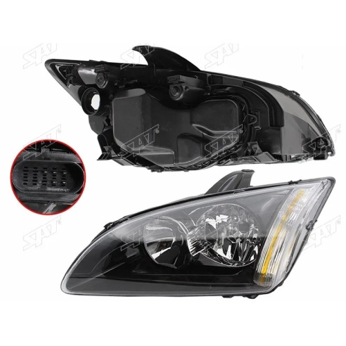 Фара  Ford Focus II 2004-2008 Хэтчбэк 3 дв. черная, слева (L) Арт. ST4311169BL