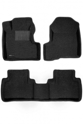 Коврики в салон Honda CR-V  2006-2009, 3D ткань Euromat Business, Черный, Арт. EMC3D-002606