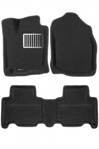 Коврики в салон Toyota RAV4 LWB (XA30) 2009-2013 FL1 Long, 3D ткань Euromat LUX, Черный, Арт. EM3D-005125