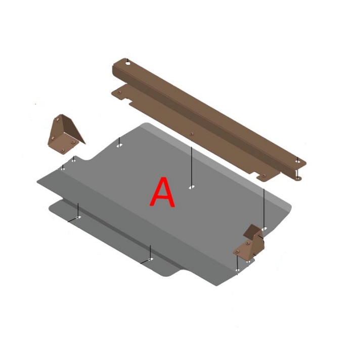 Защита радиатора Hyundai Terracan 2001-2004 V-2,5 TD; 3,5; 2,9 CRDI Арт. ALF10271st