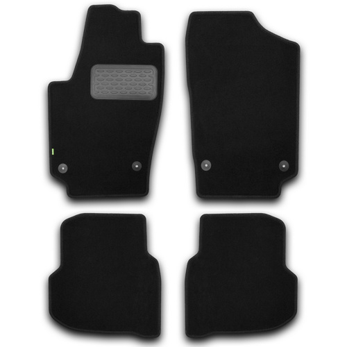 Коврики в салон Volkswagen Polo  2009-2015 Седан, текстильные Klever standart, Черный, Арт. KVR02513001210KH