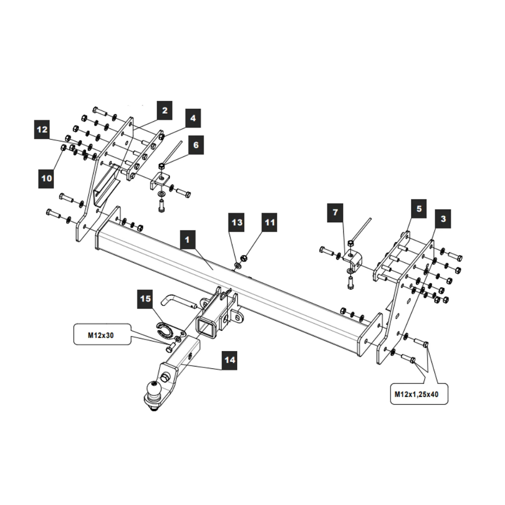 Фаркоп Mitsubishi L200 IV 2006-2014 (E с антистуком) TOWRUS Арт. 149346