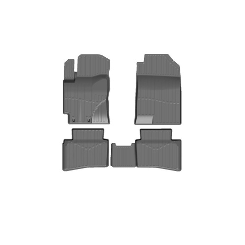 Коврики в салон Hyundai Solaris  2017-2020, резина 3D SRTK Premium, Черный, низкий борт Арт. PR.NB.HY.SOL.17G.02077