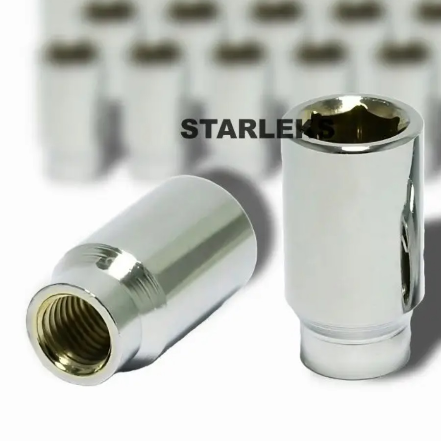 Гайка колеса M12x1.5 Конус h-37мм открытая, Хром, Ключ внешний 6-шлицевой, Арт. DST23A37