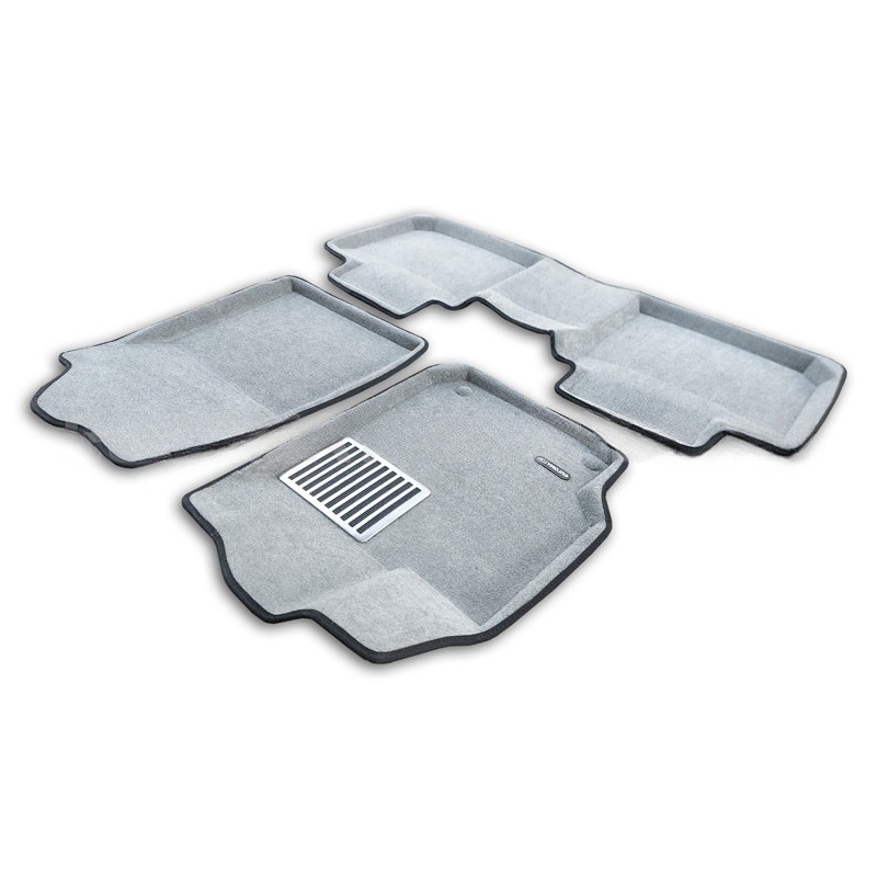 Коврики в салон Toyota Camry (XV30) 2001-2004, 3D ткань Euromat LUX, Светло-серый, Арт. EM3D005104S