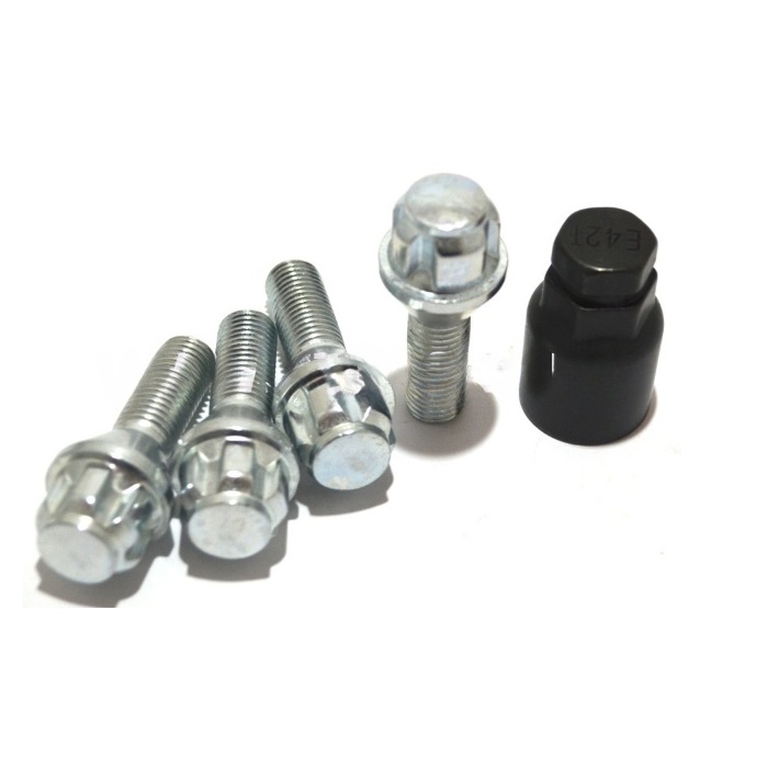 Секретные болты M14x1.5 Конус L-28мм Хром, Ключ 17-19, Арт. 374110H1