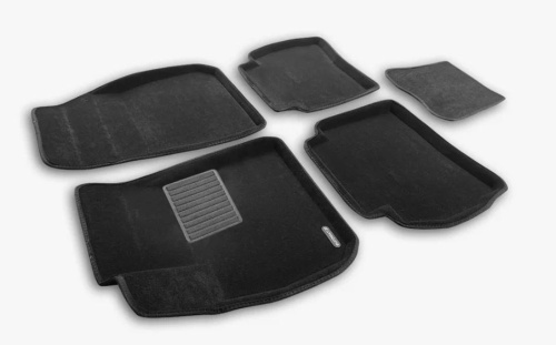 Коврики в салон Chevrolet Malibu 9 пок. 2015-2018, 3D ткань Euromat Business, Черный, Арт. EMC3D001507
