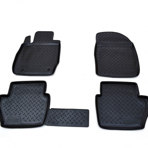 Коврики в салон Ford Fiesta (MK6) 2008-2012 5 дв., полиуретан Aileron, Черный, Арт. 60406