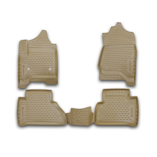 Коврики в салон Chevrolet Tahoe (K2UC) 2014-2020, полиуретан Element, Бежевый, Арт. CARCDL00001b