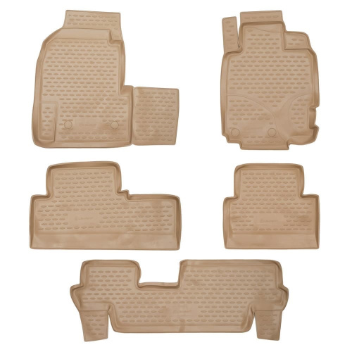 Коврики в салон Hyundai Santa Fe (CM) 2006-2009, полиуретан Element, Бежевый, Арт. NLC.20.18.212k