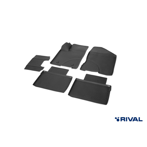 Коврики в салон LADA Vesta 2015-2023 Седан, полиуретан Rival, Черный, Арт. RIV16006001