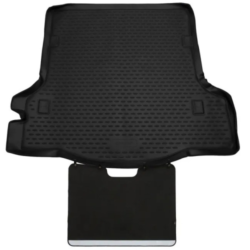 Коврик в багажник Volkswagen Touareg  2014-2018 FL, полиуретан Element "Econom", Черный, 2-х зонный климат-контроль, с функцией защиты бампера Арт. 