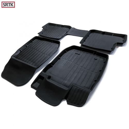 Коврики в салон Renault Duster  2010-2015, резина 3D SRTK Premium, Черный, Арт. PR.RN.DUST.11G.02X35