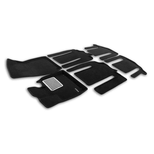 Коврики в салон Zeekr 009 2022-, 3D ткань Euromat Business, Черный, на 3 ряда Арт. EMC3D0057221