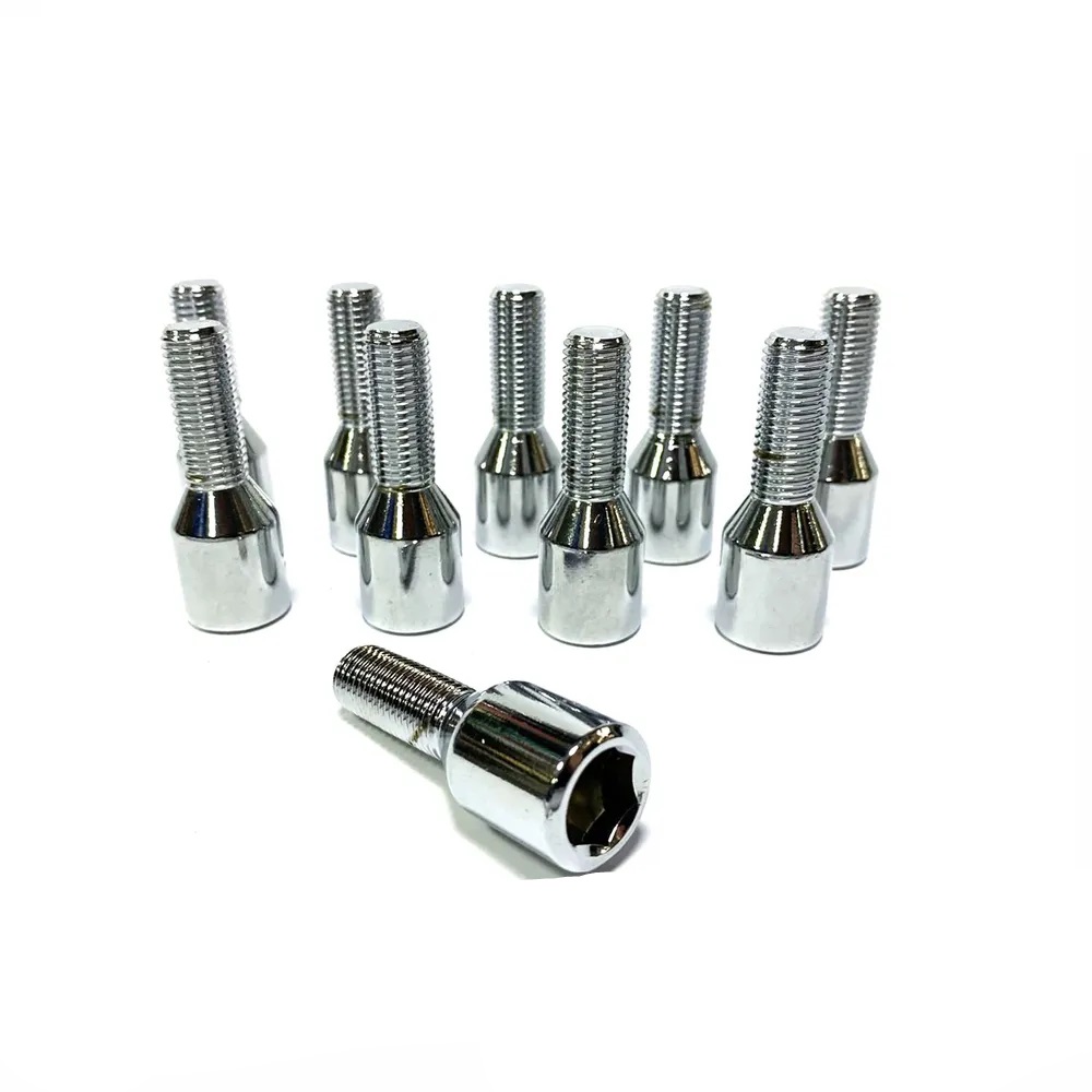 Комплект болтов M12x1.25 Конус L-28мм Цинк, Ключ 17, Арт. KK272110/ZN