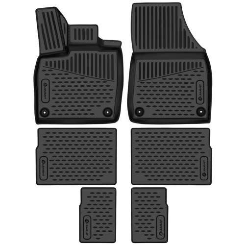Коврики в салон Volkswagen ID.6  2021-, полиуретан 3D Element, Черный, 7 мест Арт. ELEMENT3DA67269210K