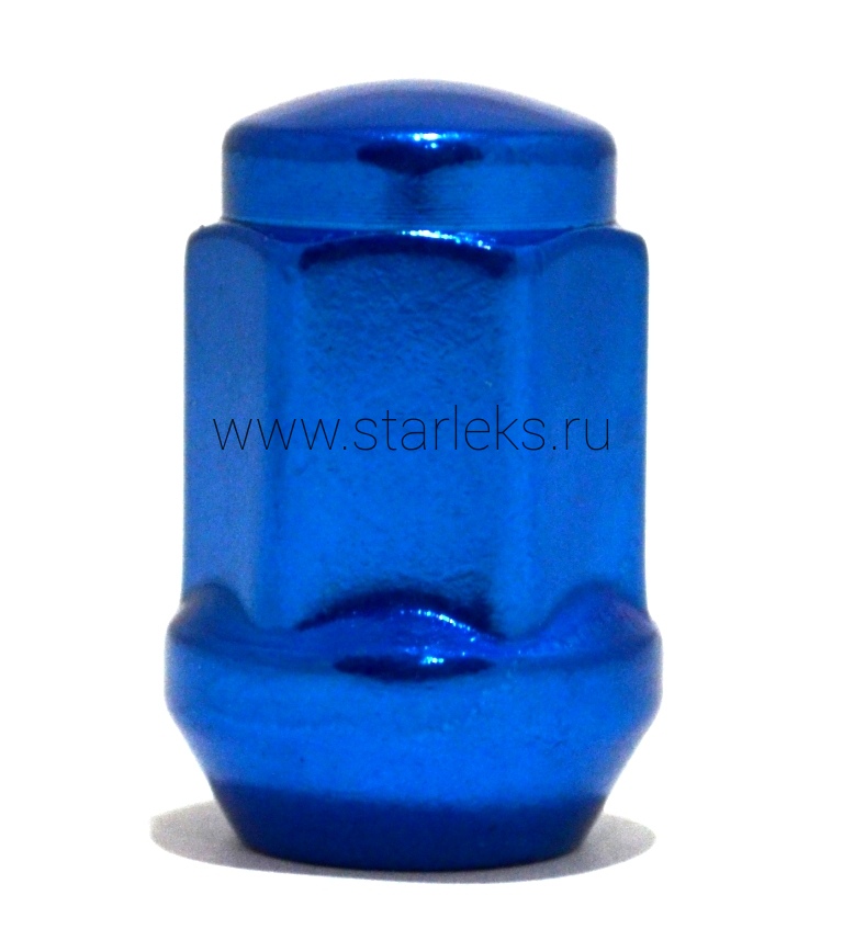 Гайка колеса M12x1.25 Конус h-35мм закрытая, Синий хром, Ключ 19, Арт. 801444HT/BL