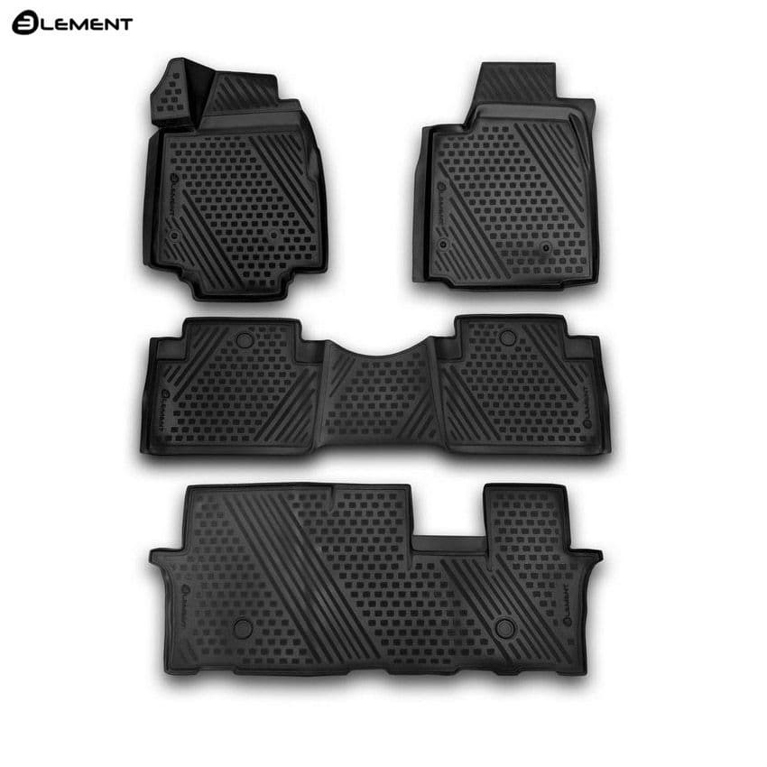 Коврики в салон Honda Pilot  2008-2011, полиуретан Element, Черный, Арт. ORIG.3D.18.12.210