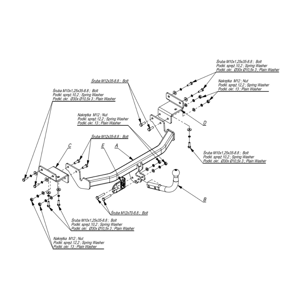 Фаркоп Hyundai i30 (GD) 2011-2015 Хэтчбэк 5 дв. для а/м с 2012- IMIOLA Арт. J047