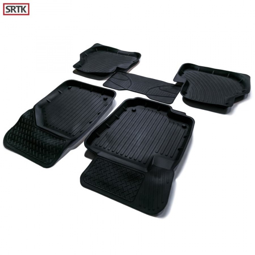 Коврики в салон Volkswagen Golf Plus  2009-2014, резина 3D SRTK Premium, Черный, Арт. PR.W.G.PLUS.09G.02023