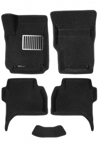 Коврики в салон Volkswagen Amarok  2010-2016, 3D ткань Euromat LUX, Черный, Арт. EM3D005417
