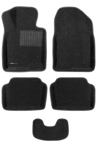 Коврики в салон Mazda 3 (BM) 2013-2017 Седан, 3D ткань Euromat Business, Черный, Арт. EMC3D-003411