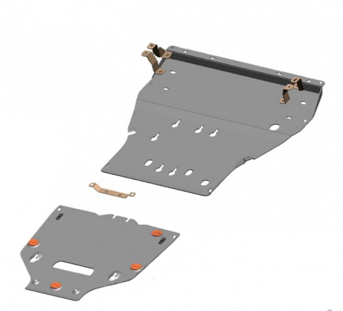 Защита картера двигателя, КПП Porsche Cayenne (959) 2017-2022 V-все (2 части) Арт. ALF5007st