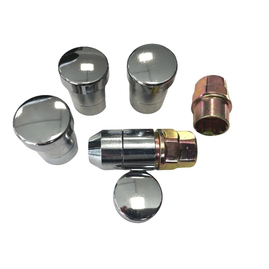 Гайки секретные M12x1.5 Конус h-28мм закрытая, Хром, Ключ 17-19, Арт. wheel locking