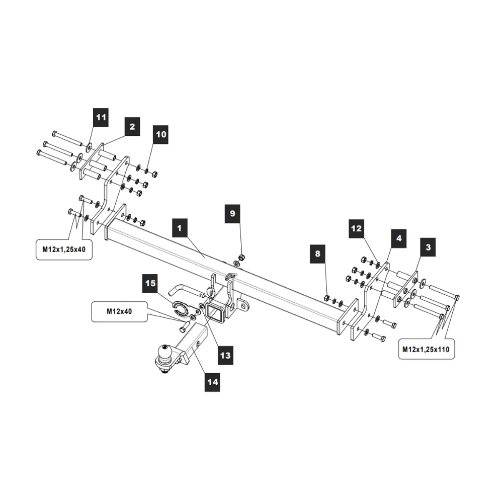 Фаркоп Volvo XC90 I 2002-2006 E с антистуком TOWRUS Арт. 259513
