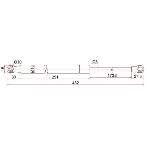 Амортизаторы крышки багажника Toyota Land Cruiser Prado (J150) 2009-2013 5 дв. на стекло, (L=R) Арт. ST-68930-0W020