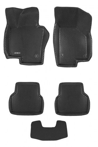 Коврики в салон Volkswagen Jetta  2010-2015 Седан, 3D EVA Euromat, Черный, Арт. EM3DEVA005414