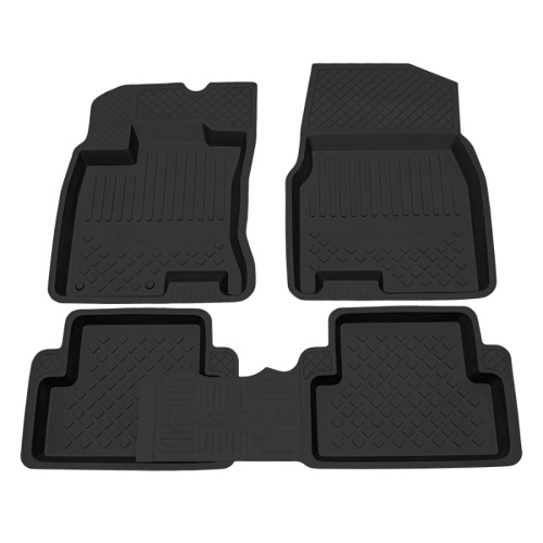 Коврики в салон Nissan Qashqai (J10) 2006-2010, резина Rezkon, Черный, Арт. 1025020100