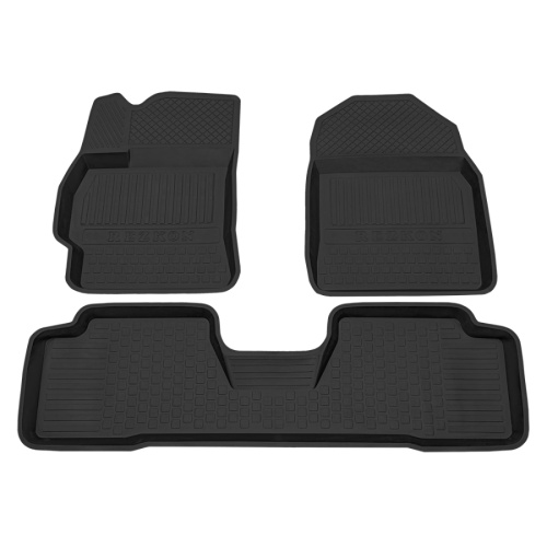 Коврики в салон Toyota Corolla (E140/E150) 2006-2010 Универсал, резина Rezkon, Черный, Арт. 1034015100