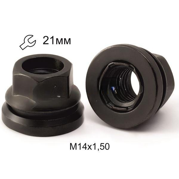 Гайка колеса M14x1.5 Прессшайба h-25мм открытая, Черный, Ключ 21, MB Sprinter  Арт. VW0048 BA