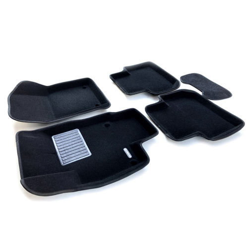 Коврики в салон Volkswagen Tiguan  2016-2020, 3D ткань Euromat Business, Черный, укороченные Арт. EMC3D0054151