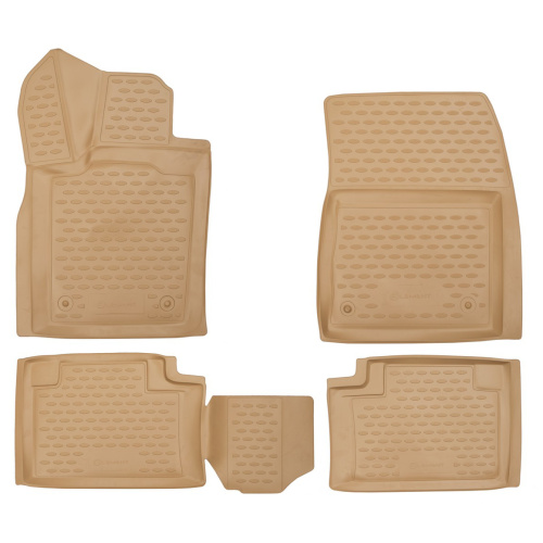 Коврики в салон Jeep Grand Cherokee  (WK2) 2013-2023 FL, полиуретан 3D Element, Бежевый, Арт. CARJEP00011B