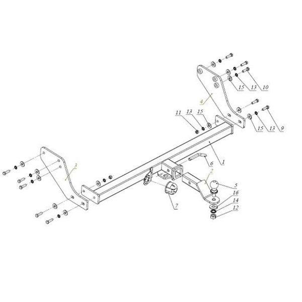 Фаркоп Great Wall Wingle 3 2006-2012 E с антистуком БИЗОН Арт. FA0646EAK