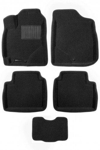 Коврики в салон Geely Emgrand  (7) 2016-2018, 3D ткань Euromat Business, Черный, Арт. EMC3D001402