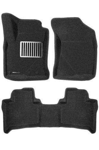 Коврики в салон Toyota Fortuner  2015-2020, 3D ткань Euromat LUX, Черный, Арт. EM3D005102