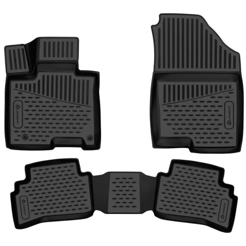 Коврики в салон Honda Odyssey  2020-2023 FL2, полиуретан 3D Element, Черный, Арт. ELEMENT3DAN0624210K