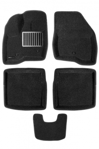 Коврики в салон Ford Explorer (U502) 2010-2016, 3D ткань Euromat LUX, Черный, Арт. EM3D002218