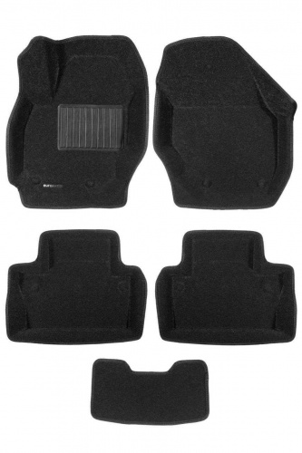 Коврики в салон Volvo S80  2006-2010, 3D ткань Euromat Business, Черный, Арт. EMC3D005507