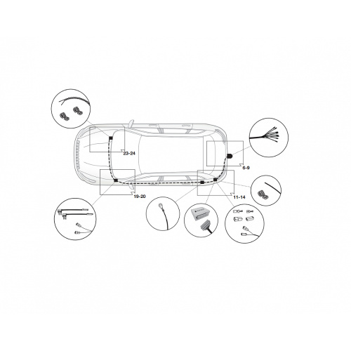 Блок согласования Jeep Cherokee (KL) 2013-2018 Универсальный 7pin с отключением парктроника Hak-System Арт. 12610509