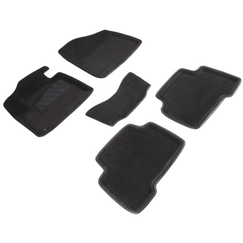 Коврики в салон Hyundai Santa Fe (DM) 2012-2016, 3D ткань Seintex , Черный, Арт. 83624