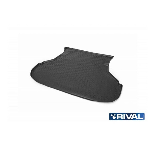 Коврик в багажник LADA Priora 2007-2013 Седан, полиуретан Rival, Черный, Арт. 16004002